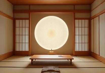 日本の茶室にインスパイアされた空間に置かれたアートピース